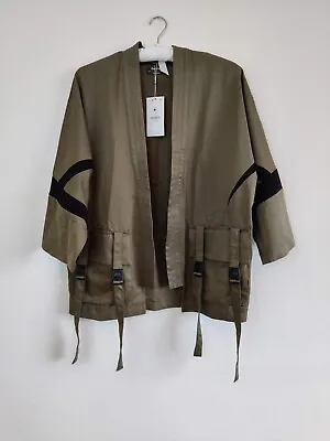 $45.66 • Buy Bershka Oversized Khaki Utility Jacket Size Small Kimono Sleeves Lagenlook