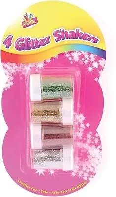 Glitter Shaker 8g Children Craft Glitter Pot Assorted Sparkling Gliter Pack Of 4 • £2.69