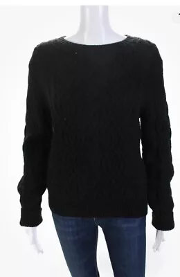 KORS Michael Kors Womens Black Cable Knit Crew Neck Sweater Top Size XL Large • $24