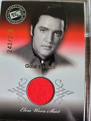 ELVIS PRESLEY 2007 PRESS PASS ELVIS Movie Worn Shirt GOLD RELIC CARD #243/299 • $34.99