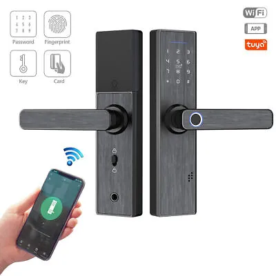 Electronic Smart Fingerprint Door Lock For Front Door Password APP WiFi Card Key • £159.99