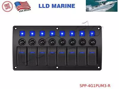 $49.95 • Buy 8 Gang Switch Panel Circuit Breaker Toggle Car Boat Marine RV Truck Camper