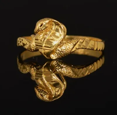 22ct GOLD RING COBRA SNAKE FABULOUS • £295