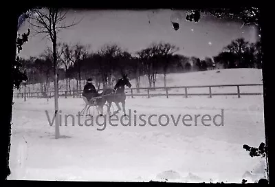 2 - Horse Drawn Sleigh Late 1800's/Early 1900's Glass Plate Negatives • $45