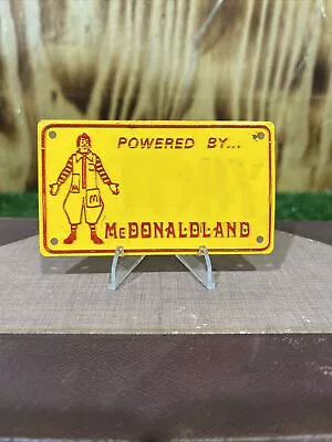 Vintage 1970s Ronald Powered By McDonaldland Metal Bicycle License Plate Yellow • $5