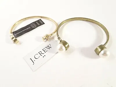 J.Crew Women's Brass Pearl Open End Cuff NWT 59 Banana Republic Bracelet NWT 39 • $9.60