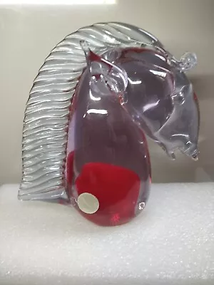 £7.99 • Buy Murano Large Glass Horse Head With Original Sticker. Immaculate Condition.