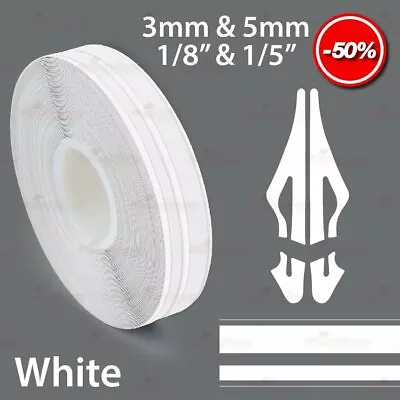 WHITE 15mm 9/16  Roll PinStripe PinStriping Double Lines Tape Vinyl Car STICKER • $6.80