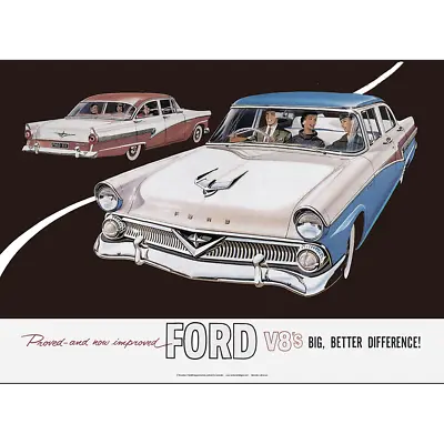 Ford Customline Star Art Print – Australian V8 Fordomatic – 3 Sizes Poster • $71.95
