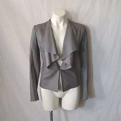 Zara Drape Waterfall Collar Faux Leather Open Front Jacket XS • $60