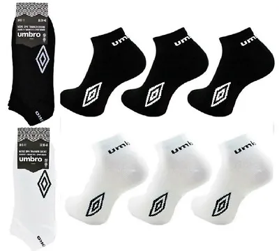 New 3 X Pairs UMBRO Mens Official Trainer Liner Sports Socks Cotton Rich UK 6-11 • £4.47