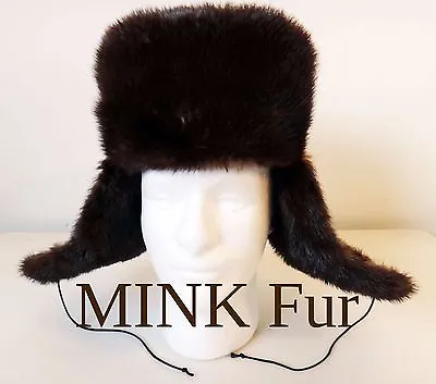 Ushanka Russian MINK Fur Hat Army Solviet Military Cossack 54 6.75 Kgb Vintage • $280