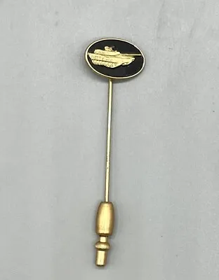 Vintage Tie Tack Pin Military Tank Gold & Black • $6