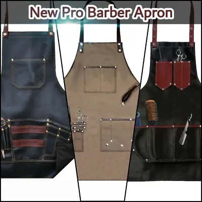 £22.95 • Buy New Professional Black Leather Hairdressing Barber Apron Cape Barber Hairstylist