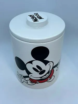 Disney Mickey Mouse Ceramic Cookie Jar Canister With  Lid 6” 2023 FAST SHIPPING • $34.99