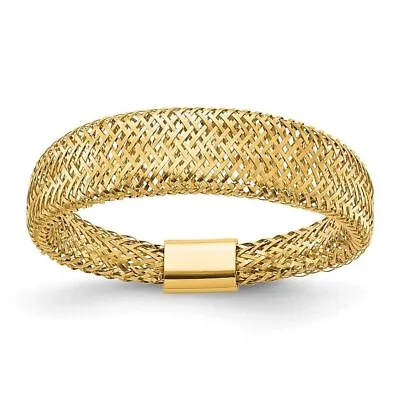 14k Yellow Gold Mesh Tapered Stretch Engagement Ring For Women 0.46g • $104