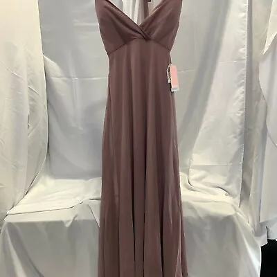Birdy Grey Womens Moni Convertible Dark Mauve Maxi Bridesmaid Dress Size XSmall • $85.99
