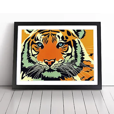 Modern Tiger Art Abstract Wall Art Print Framed Canvas Picture Poster Decor • £24.95