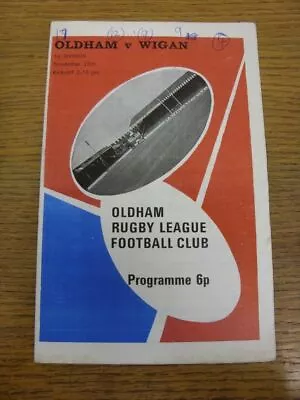 25/11/1973 Rugby League Programme: Oldham V Wigan  (team Changes/scores Noted On • £3.99