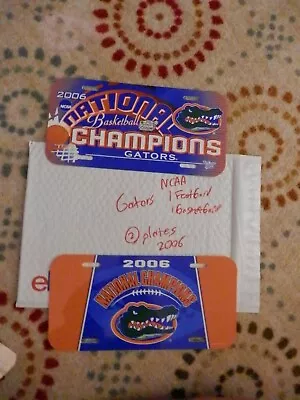 Florida Gators License Plate Lot 2 NEW VTG 2006 Football & 2006 NCAA Basketball • $18