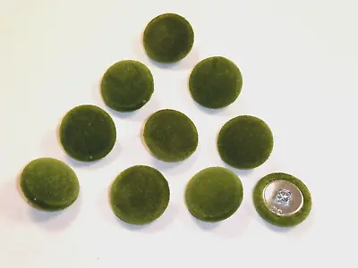 10 X Upholstery Buttons - GRASS GREEN In Omega VELVET From Linwood (Size: 25mm) • £4.95