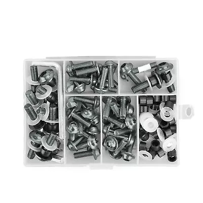 £16.75 • Buy 158x Motorcycle Sportbike Windscreen Fairing Bolt Kit Fastener Clip Screw Ti FN