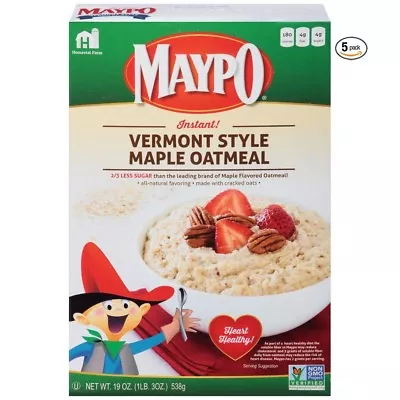 Maypo Vermont Style Maple Oatmeal Instant Hot Cereal 19 Oz Boxes 5 PACK • $37.04