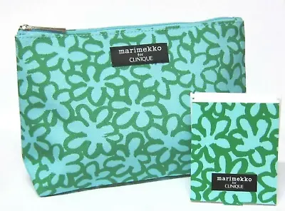 Clinique Marimekko TEAL Cosmetic Bag & Matching Mirror LIMIT EDITION NEW • $9.95