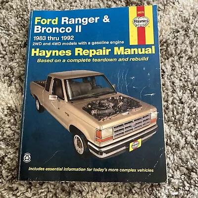 Haynes 36070 Repair Manual For Ford Ranger & Bronco II 2WD 4WD 1983 - 1992 • $11