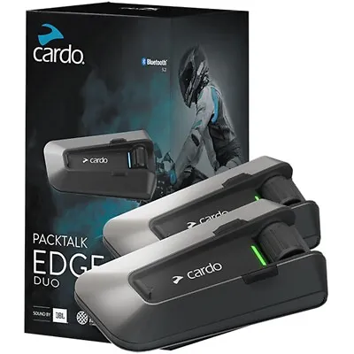 Cardo Packtalk Edge Dual Bluetooth- Motorcycle Communication System- Duo Pack • $569.99