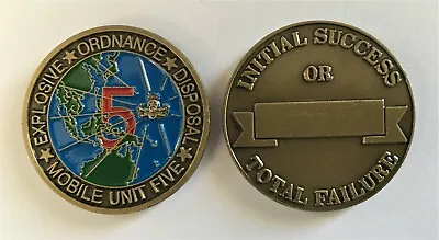 Navy EOD Mobile Unit Five MU5 Challenge Coin Colorized With Enamel • $11.99