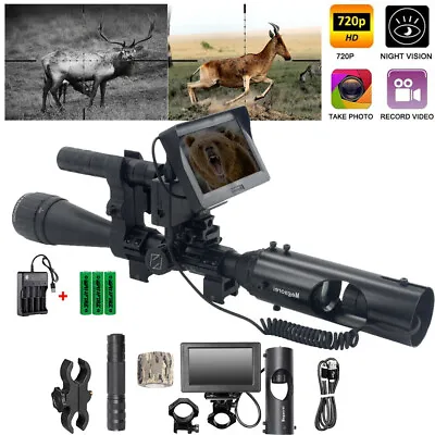 £105.59 • Buy Megaorei 720P Night Vision Scope Camera Laser IR Riflescope Hunting Sight Scope 