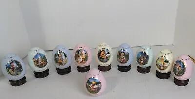 MJ Hummel Porcelain Egg Collection Danbury Mint 1993 & 1994 Set Of 10. Easter  • $55