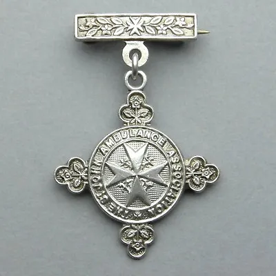 Antique Silver Brooch. The Saint John Ambulance Association. Cross Medal Malta • $69.99