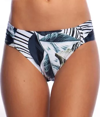 La Blanca Womens Side Shirred Hipster Tropical Bikini Swimsuit Bottom NWOT Sz 10 • $21.99