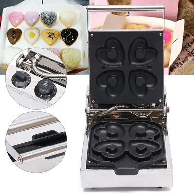 4pc Mini Heart Shape Donut Maker Commercial Electric Waffle Machine Waffle Maker • $106.40