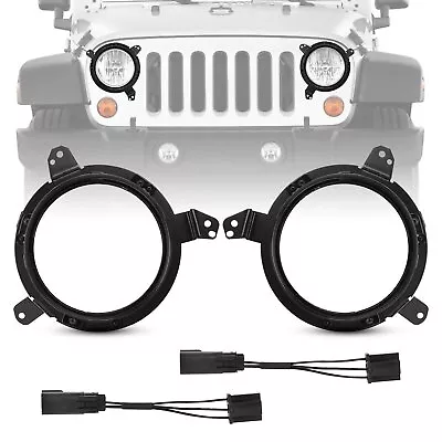 2x 7 Inch Round LED Headlight Mounting Bracket Ring For Jeep Wrangler JK TJ+WIRE • $53.39