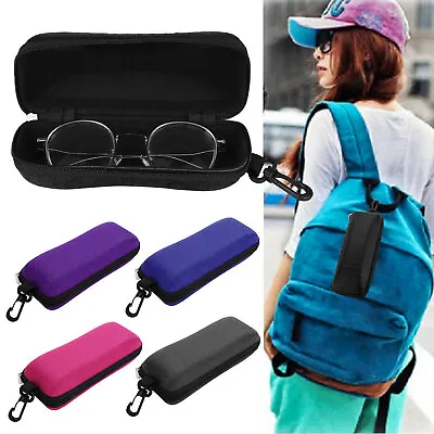 Portable Zipper Glasses Case Hard Eyewear Box Sunglasses Eyeglass Protector Bag • $7.48