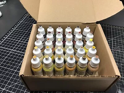 Vallejo Model Color 17ml Acrylic Paints - 30 Paint Bundle Of Browns And Yellows • £22