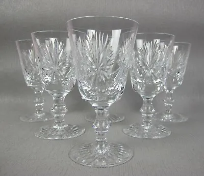 6 Edinburgh Crystal  Star Of Edinburgh  Wine Glasses Claret Goblets. 130ml 5.25  • £59.99