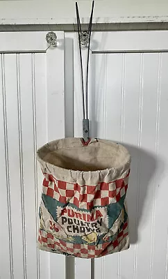 Vintage Clothespin Bag Chicken Cloth Sign PURINA POULTRY CHOWS • $129.95