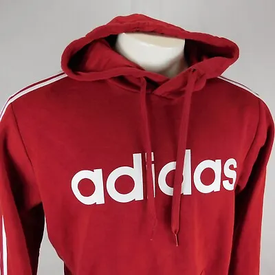 Adidas Men Red Pullover Hoodie Sweatshirt Sz L • $20.99