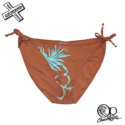 Op Ocean Pacific 'tie Brief' Bikini Bottoms Mocha/ice Pop Uk 16 18 Swimwear Bnwt • £3.99