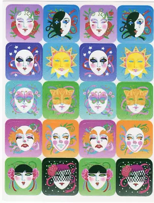 Vintage 1980's Stickers -Eureka Harlequin Masks Stickers - Mardi Gra /ST-993-11 • $9.47