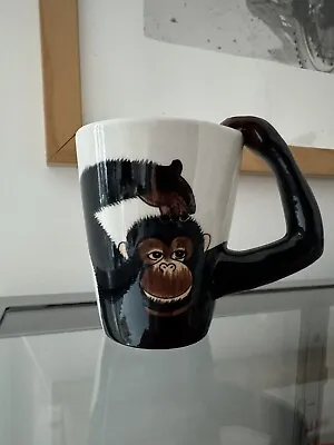 Windhorse Cheeky Monkey/Chimp Handle Tea/Coffee Mug - Handpainted • £9