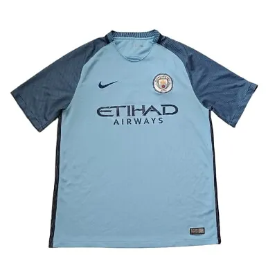 Manchester City Mens Jersey Large Baby Blue Dri-Fit Authentic 2016 Nike • $39.95