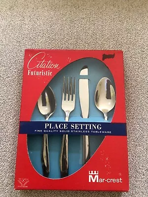 VTG Mar-crest Citation Futuristic  NOS Place Setting Stainless Tableware In Box • $19.99