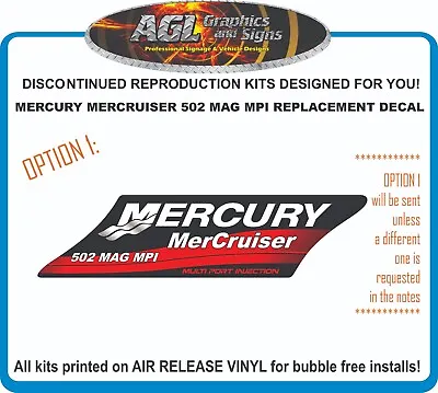 Mercury Mercruiser 502 MAG MPI  Replacement Manifold Decal  Magnum 454 • $14.77