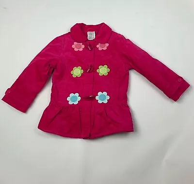 NEW Gymboree Smart And Sweet Pink Velvet Flower Toggle Button Coat 3 4 RARE HTF • $35.95