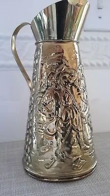 Vintage Hammered Copper/Brass Watering Can Pitcher Scenery Of People Holland • $69.82